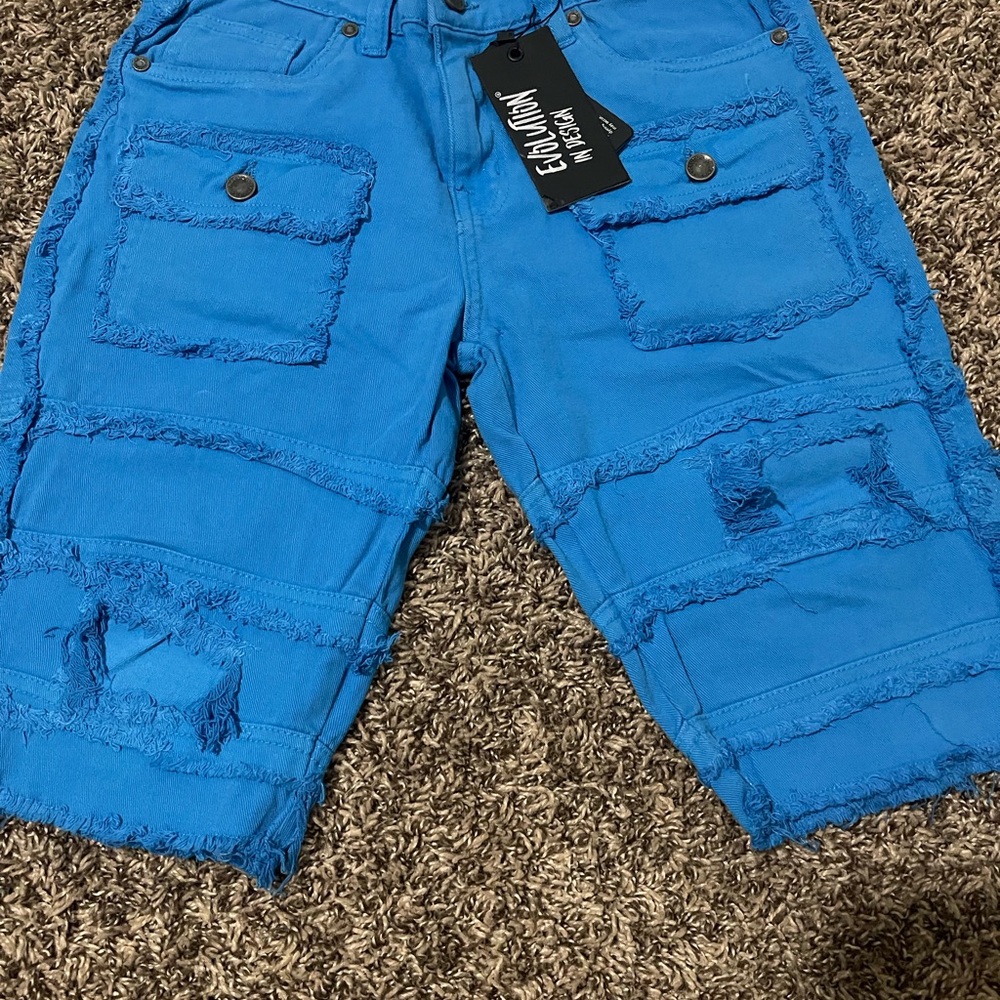 Blue Men's Cargo Shorts
